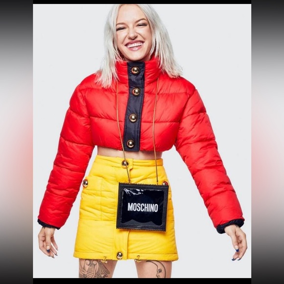 Moschino Dresses & Skirts - Moschino & H&M Collab Yellow Puffer Mini Skirt with Gold Accents